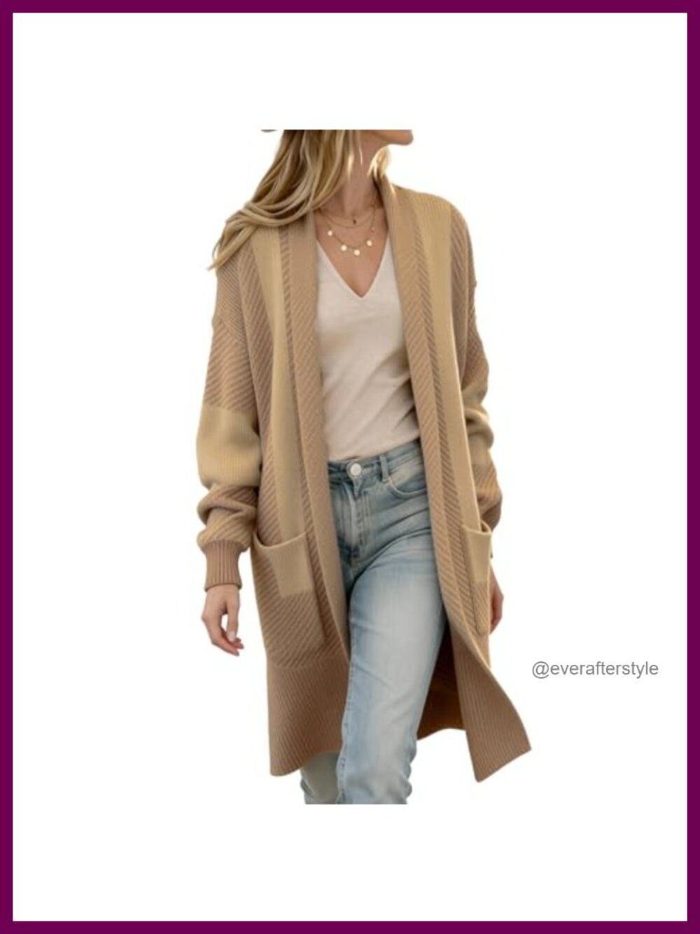 Women's Long Cardigan Sweater Chunky Open Front Knit Coat